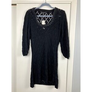 NWTs White House Black Market Black Sequin Crochet Evening Party  Dress Sz 1X